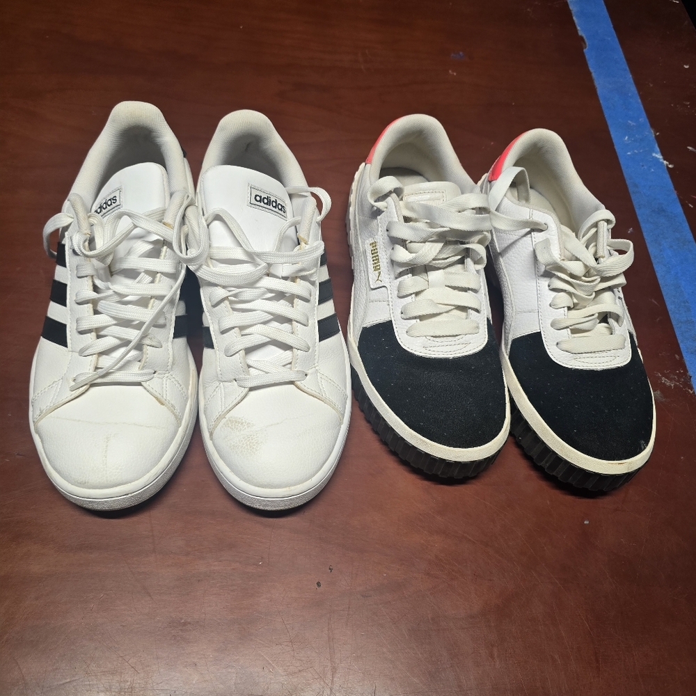 Bundle: 2 Pairs Women's Size 10 Sneakers | Puma Cali & Adidas Grand Court